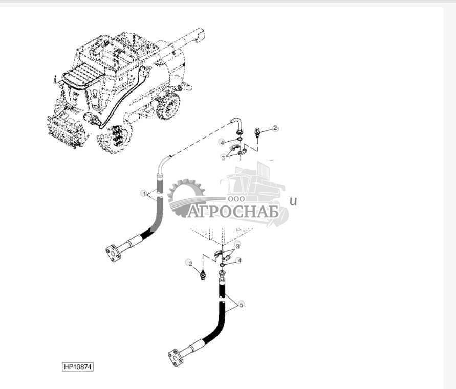 ШЛАНГИ ГИДРОСТАТИЧЕСКОГО ПРИВОДА, ВЕРХНИЕ (ПРИВОД НА ЧЕТЫРЕ КОЛЕСА) 